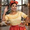 Women’s Deluxe Dolores Madrigal Costume Ankle Length Dress Bow Headpiece